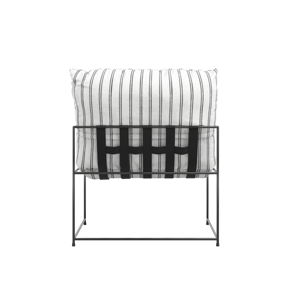 Brook Chalk White Stripe Cushioned Armchair
